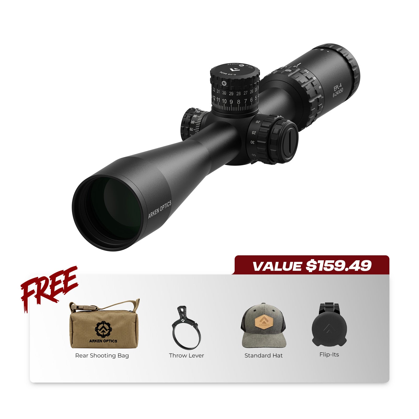レアルーフ SECP 4枚セット EPL-4 6-24x50 FFP Lightweight Hunting Rifle Scope – Arken Optics USA