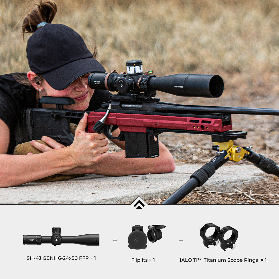 【D1様用】ARKHAEON / Beyond SH-4J GENII 6-24x50 FFP Bundle with Halo Ti Scope Rings – Arken