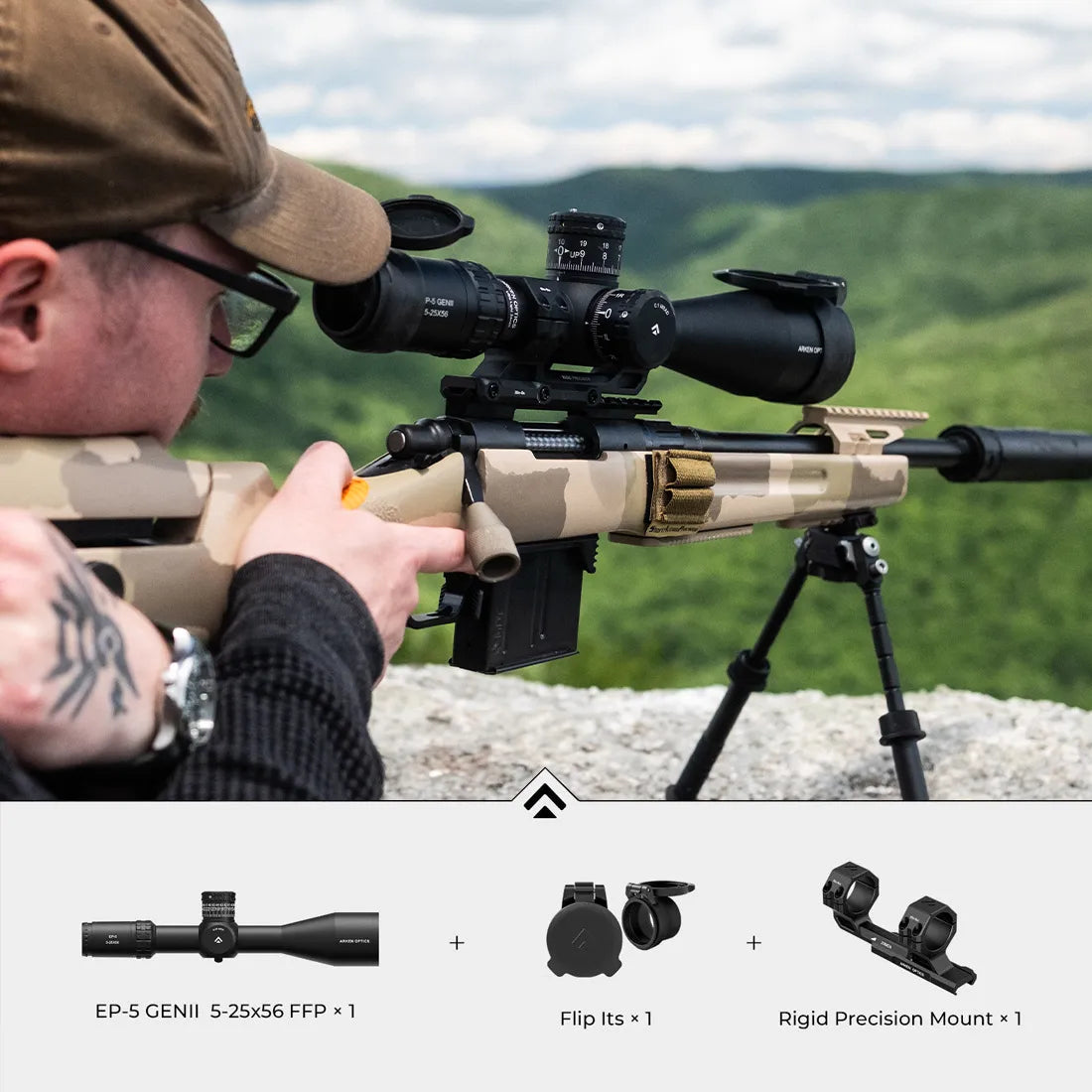 EP-5 GENII 5-25x56 FFP Bundle With Rigid Precision Mount – Arken
