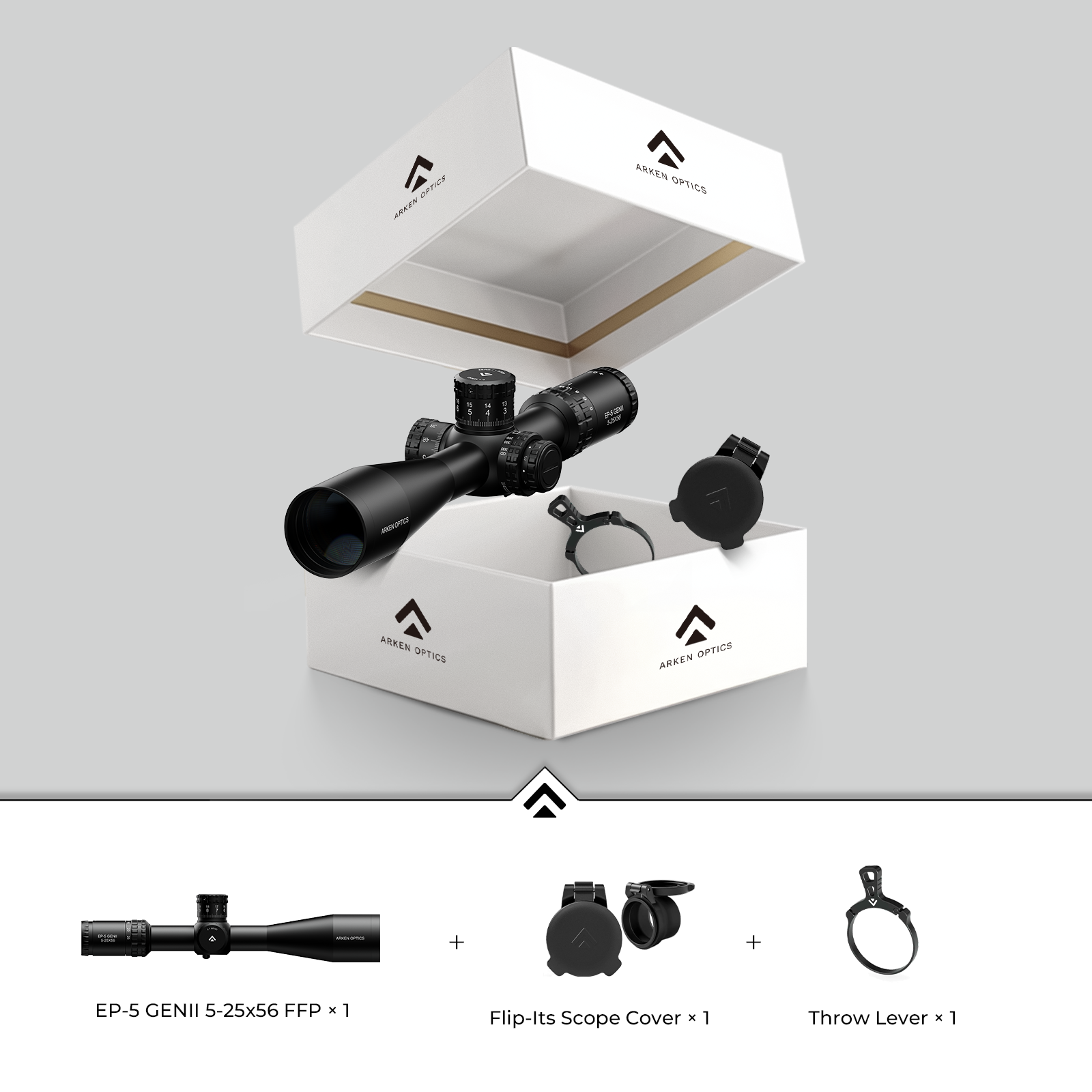 EP-5 GENII 5-25x56 FFP Illuminated VPR/TOR Bundle with Throw Lever & Flip-Up Cover