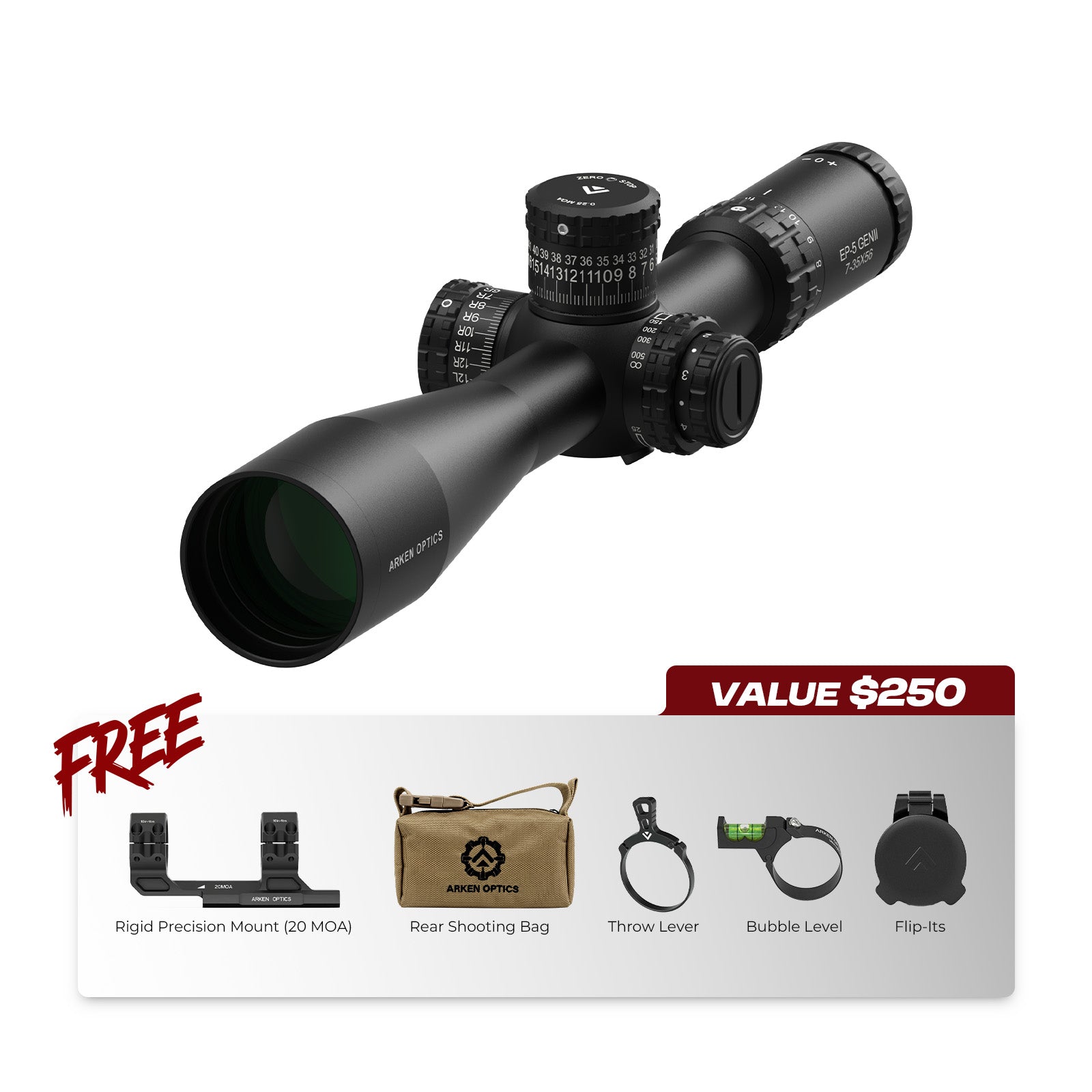 EP-5 GENII 7-35X56 FFP Illuminated VPR/TOR - Zero Stop - 34mm Tube