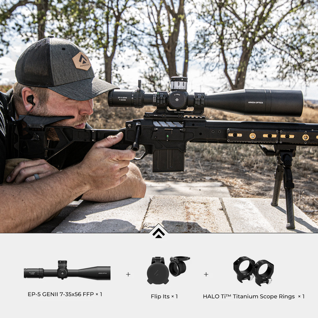 EP-5 GENII 7-35x56 FFP Bundle with Halo Ti Scope Rings