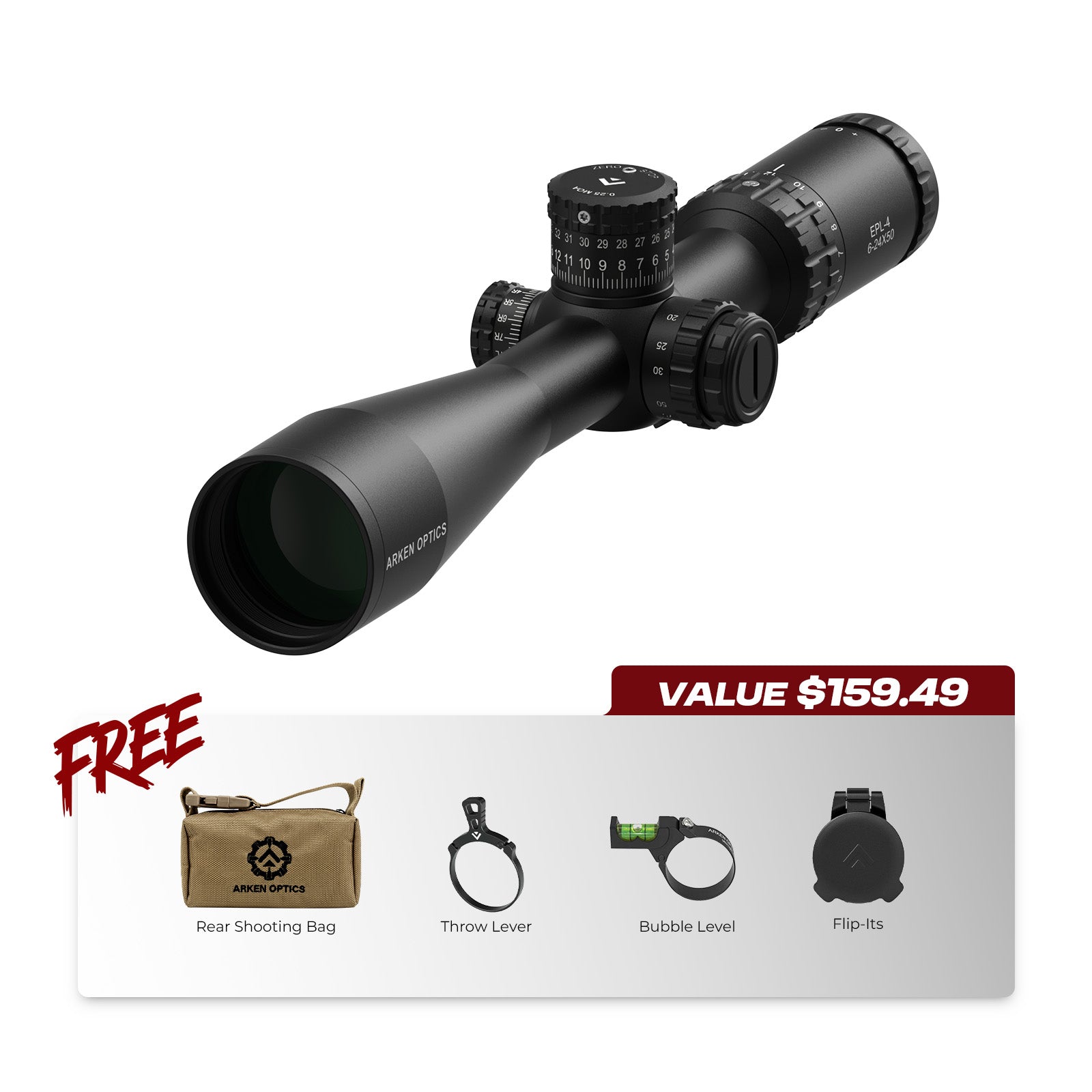 EPL-4 6-24X50 FFP Illuminated VHR/VPR - Zero Stop - 30mm Tube