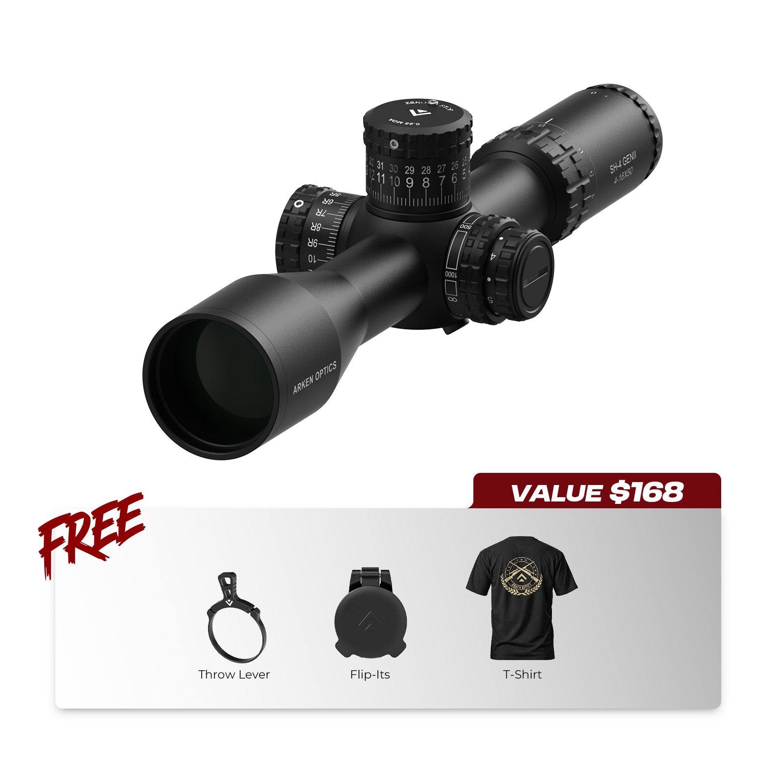 SH-4 GENII 4-16X50 FFP Illuminated VHR/VPR - Zero Stop - 34mm Tube
