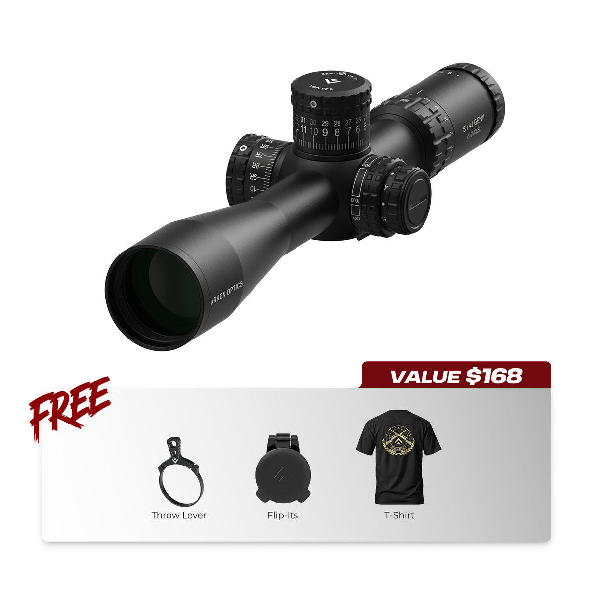 SH-4J GENII 6-24X50 FFP Illuminated VHR/VPR - Zero Stop - 34mm Tube