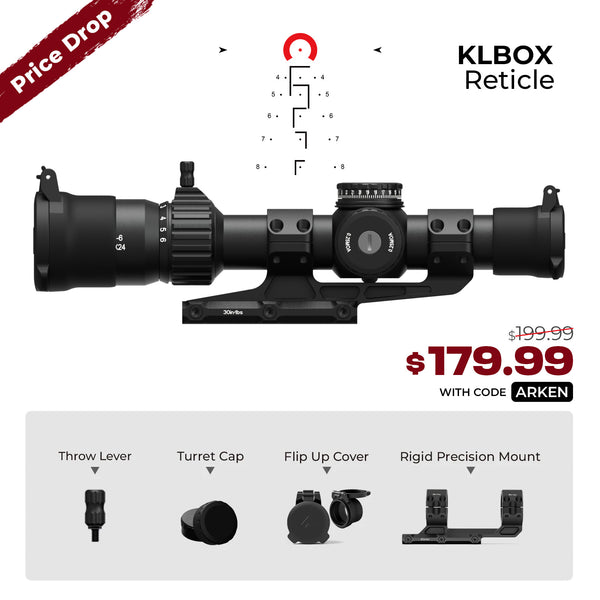 LH-6 1-6x24 SFP LPVO with Illuminated KLBOX Reticle – Arken Optics USA
