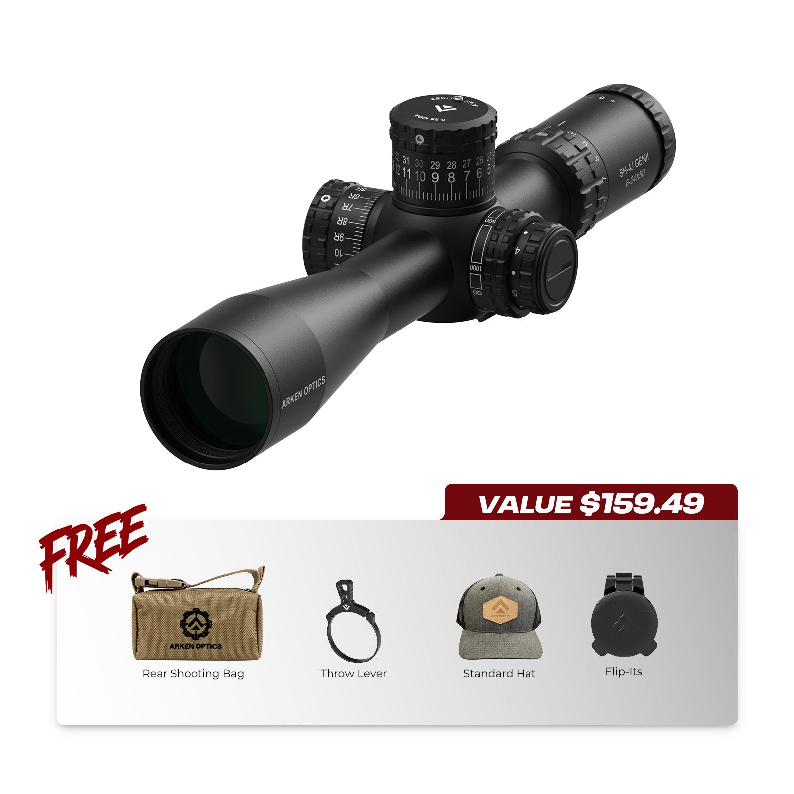 SH-4J GENII 6-24X50 FFP Illuminated VHR/VPR - Zero Stop - 34mm Tube