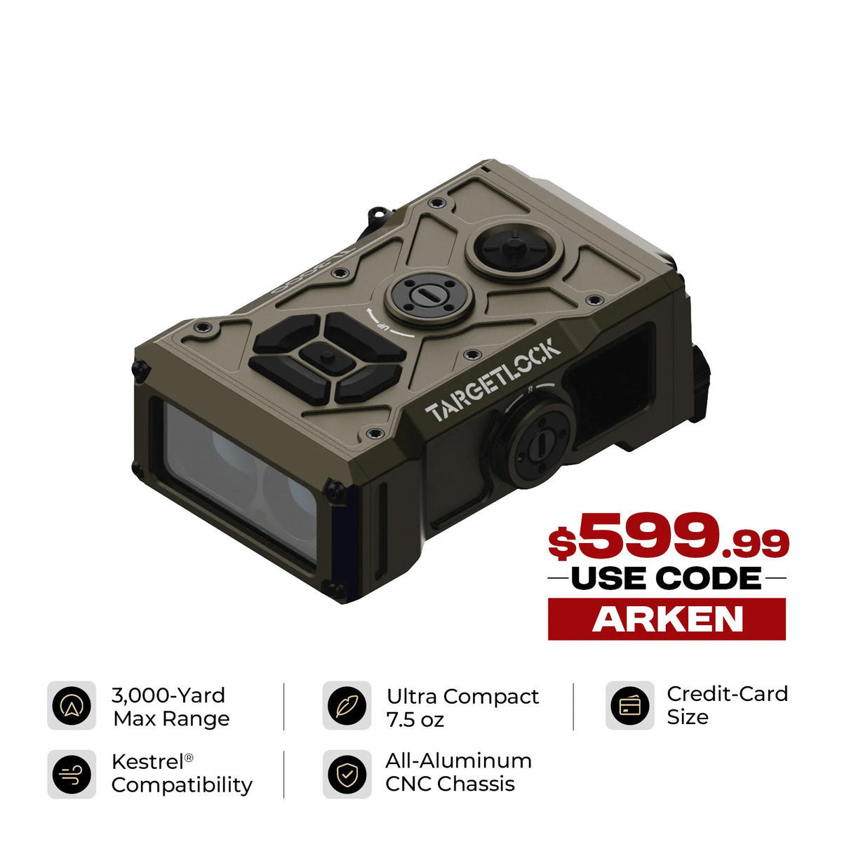 TARGETLOCK TL3000 Weapon Mounted Ballistic Laser Rangefinder