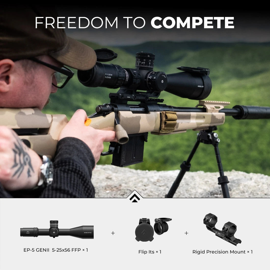 EP-5 GENII 5-25x56 FFP Bundle With Rigid Precision Mount